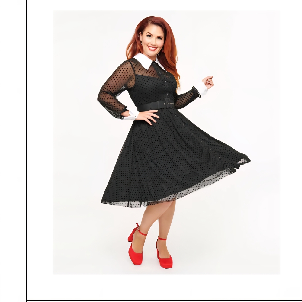 Unique Vintage Black Long Sleeve Dress